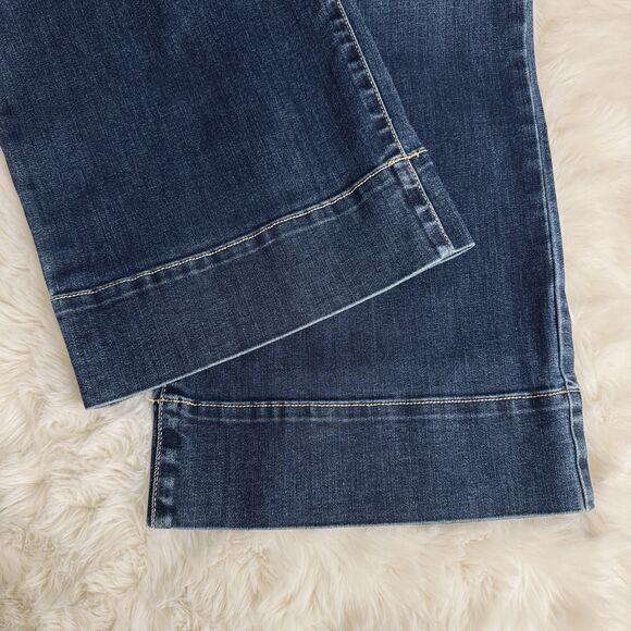 Ana Wide Leg Jeans 4 (27x29.5) Dark Wash Blue High Rise Denim Stretch Womens - Picture 7 of 9
